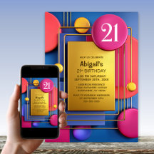 Rosa Gold Abstrakte 21. Geburtstagsfeier