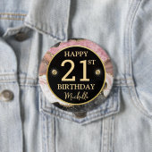 Rosa Gold Achat Glitter Geburtstagsabzeichen Button (Beispiel)