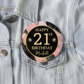 Rosa Gold-Achat-Glitter-Geburtstagsabzeichen Button (Beispiel)
