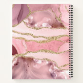 Rosa Gold Agate Geode Monogram Script Name Notizblock (Rückseite)