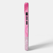 Rosa Gold Agate Glitzern Monogram Case-Mate iPhone Hülle (Rückseite / Links)