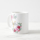 Rosa Gold Aquarellfarben Kaffeetasse (Vorderseite Links)