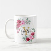 Rosa Gold Aquarellfarben Kaffeetasse (Links)