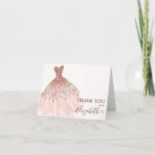 Rosa Gold Aquarellkleid Danke (Vorderseite)