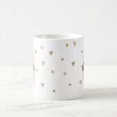 Rosa Gold ästhetische Monagram Name mit Herz Kaffeetasse (Mittel)