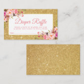 Rosa Gold Baby Duschdusche Windeln Raffle Ticket C Begleitkarte (Vorne/Hinten)