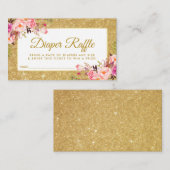 Rosa Gold Baby Duschkabine Windelwanne Raffle Tick Begleitkarte (Vorne/Hinten)