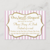 Rosa Gold Baby Showcard Buchen Sie ein kleines Mäd Begleitkarte (Vorderseite)