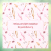 Rosa & Gold Backen & Backen Utensidische Bäckerei Fensteraufkleber (Blatt 3)