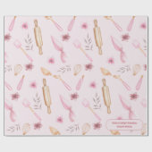 Rosa & Gold Backen & Backen Utensidische Bäckerei Geschenkpapier (Flach)