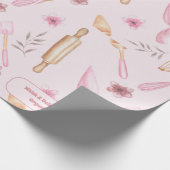 Rosa & Gold Backen & Backen Utensidische Bäckerei Geschenkpapier (Ecke)