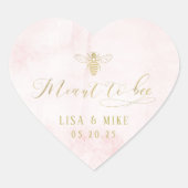 Rosa Gold bedeutet Honig-Gastgeschenk Hochzeit Herz-Aufkleber (Vorderseite)