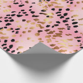 Rosa Gold Black Leopard Print Geschenkpapier (Ecke)
