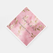 Rosa Gold Blätter Hochzeit Serviette (Ecke)