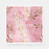 Rosa Gold-Blätter Serviette (Vorderseite)