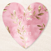 Rosa Gold-Blätter Untersetzer (Vorderseite)