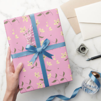 Rosa Gold Blumen Elegant Geschenkpapier