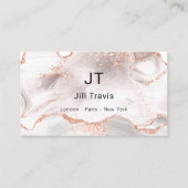 Rosa-Gold-Blush-Pink-Achat-Marmor-QR-Code Visitenkarte (Vorderseite)