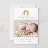 Rosa Gold Boho Rainbow Birit Announcement Card Einladung (Vorderseite)
