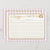 Rosa Gold Brautparty Rezept Card (Vorne/Hinten)