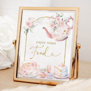 Rosa Gold Brautparty Tee Party Poster