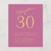Rosa Gold Budget 30. Geburtstag Einladung Flyer (Vorne)