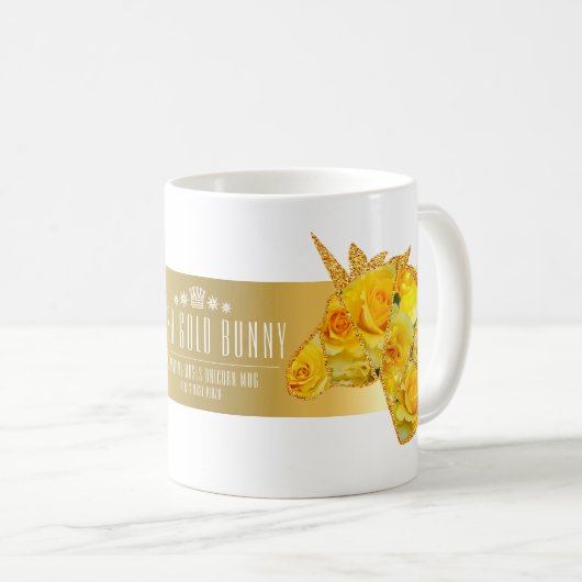 Rosa Gold Bunny Kaffeetasse (VorderseiteRechts)
