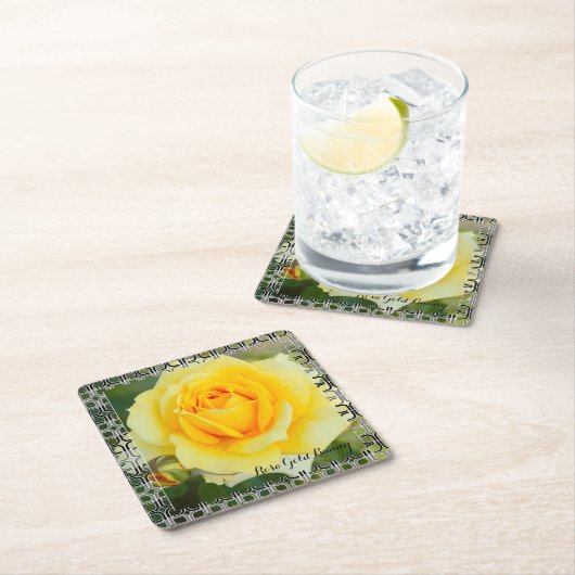 Rosa Gold Bunny [Paper Coaster] Rechteckiger Pappuntersetzer (Vor Ort)