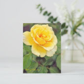 Rosa Gold Bunny [Postcard] Postkarte (Stehend Vorderseite)