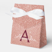 Rosa-Gold-Burgund-Glitzer-Sparkon-Monogramm Geschenkschachtel (Vorderseite)