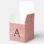 Rosa Gold Burgund Glitzer und Sparkle Monogramm Geschenkschachtel (Geöffnet)