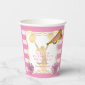 Rosa | Gold Cheerleader Girl Birthday Party Pappbecher (Rückseite)