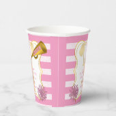 Rosa | Gold Cheerleader Girl Birthday Party Pappbecher (Rechts)