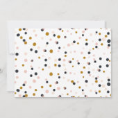 Rosa & Gold Confetti Dots Bridal Dusche Einladung (Rückseite)