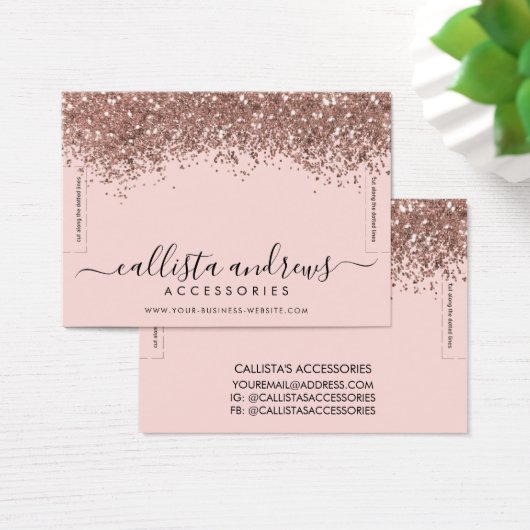 Rosa Gold Confetti Glitzer Bracelet Display (Schreibtisch)