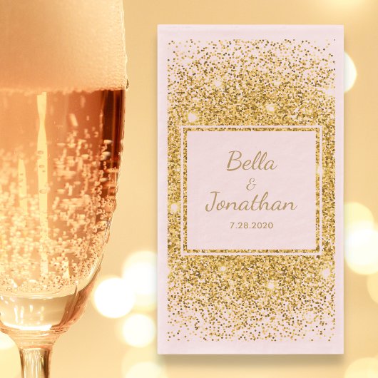 Rosa Gold Confetti Romantische Elegante Hochzeit C Serviette