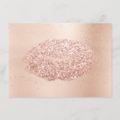 Rosa Gold Confetti Skin Makeup Lips Geschenkkarte (Rückseite)