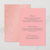 Rosa Gold Confetti Wedding Details Begleitkarte (Vorne/Hinten)