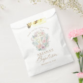 Rosa Gold Cross Bloral Elegante Aquarelltaufe Geschenktütchen (Versiegelt)