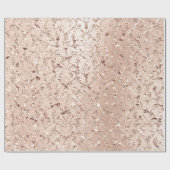 Rosa Gold Crystal Metallic Royal Damask Geschenkpapier (Flach)