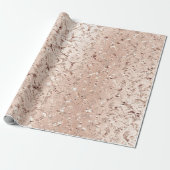 Rosa Gold Crystal Metallic Royal Damask Geschenkpapier (Ungerollt)