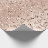 Rosa Gold Crystal Metallic Royal Damask Geschenkpapier (Ecke)