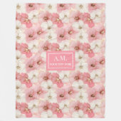 Rosa Gold Custom Name Florale Kuscheldecke Fleecedecke (Vorderseite)