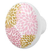 Rosa Gold Dahlia Blumenknöpfe Keramikknauf (Rechts)