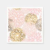 Rosa Gold Dahlia Floral Serviette (Vorderseite)