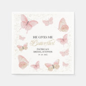 Rosa Gold, das er mir schmetterndes Brautparty gib Serviette (Vorderseite)