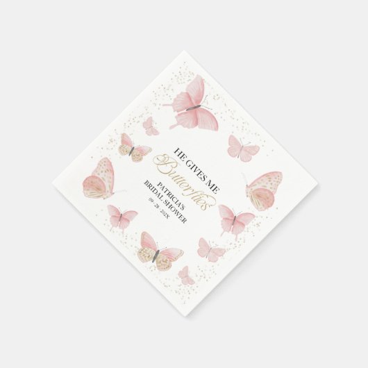 Rosa Gold, das er mir schmetterndes Brautparty gib Serviette (Ecke)