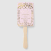 Rosa Gold Deco Chic Glam Hochzeitsprogramm Handfäc Fächer (Rückseite)