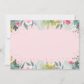 Rosa Gold Dinosaurier Drei Rex Geburtstag Einladung (Rückseite)