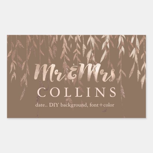 Rosa Gold/DIY Hintergrund PixDezines Weide/Imitats Rechteckiger Aufkleber (Vorderseite)